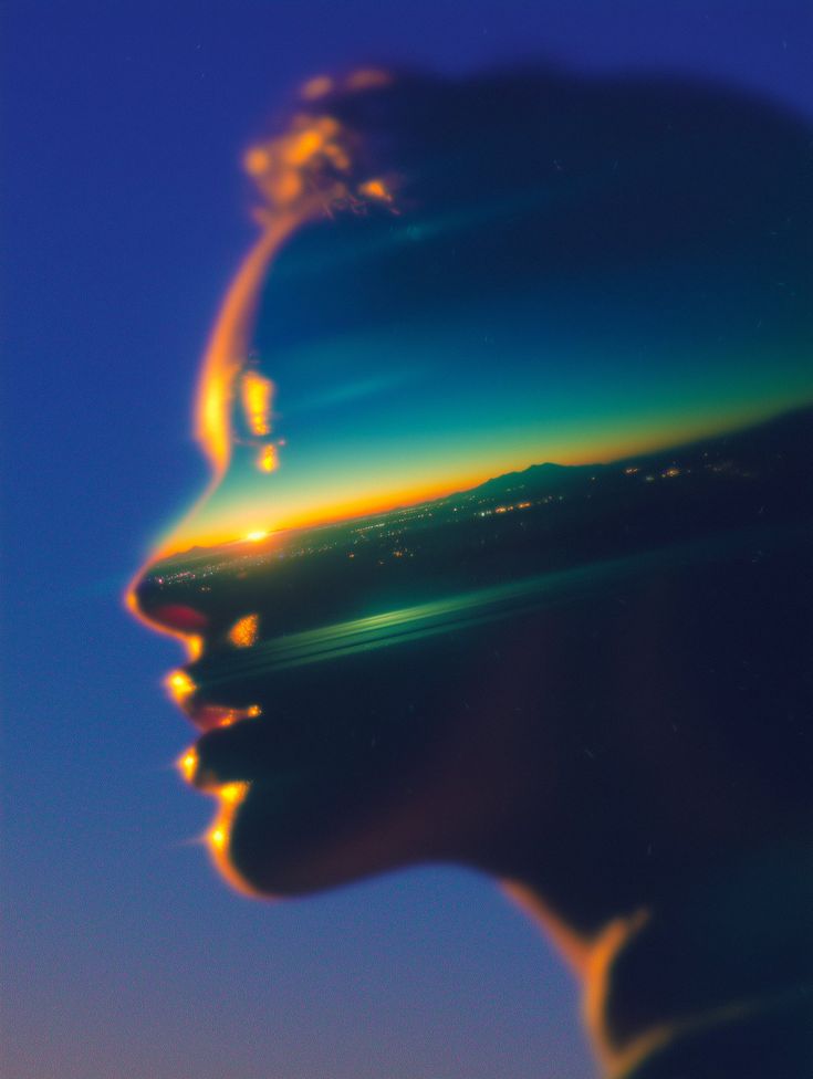 Silueta al atardecer — equilibrio emocional
